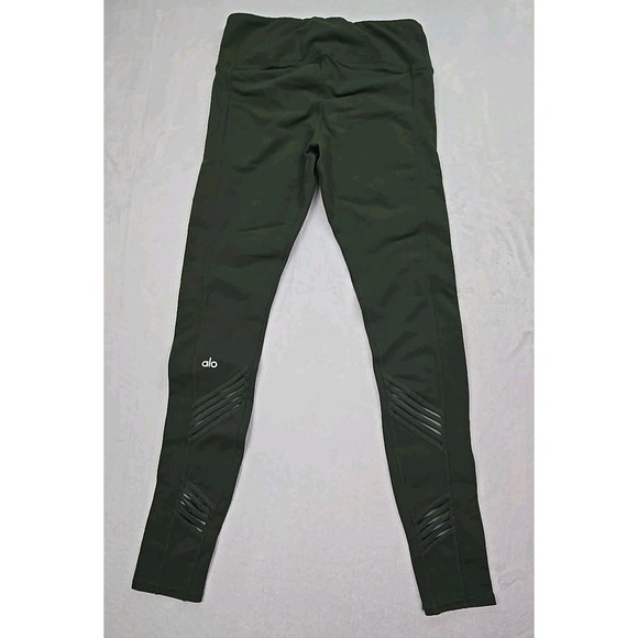 Alo Leggings Women's Size Small Yoga Hunter Green Mid Rise Athleisure - Picture 2 of 10